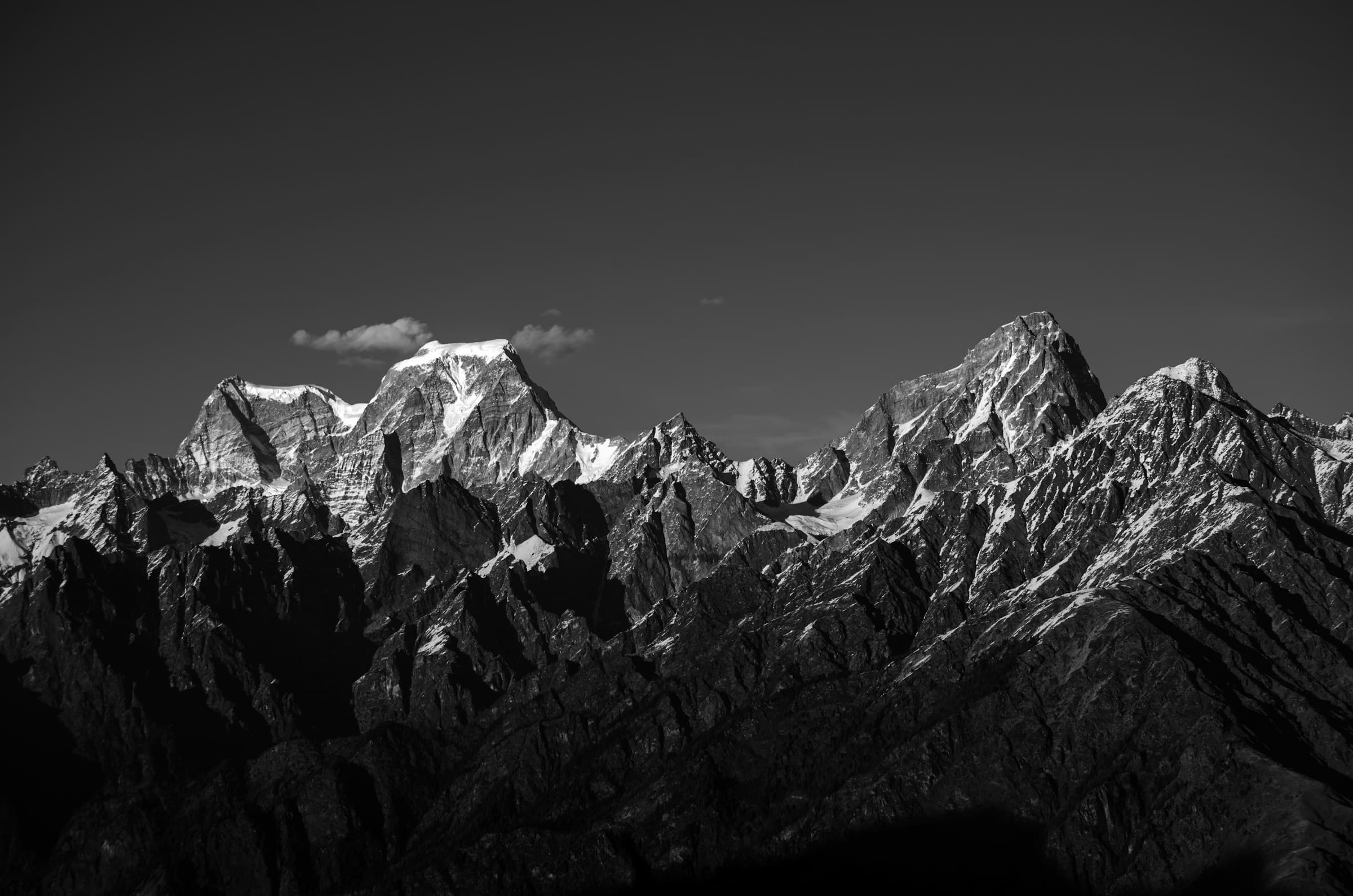 Snowy Himalayan mountain landscape in Nepal